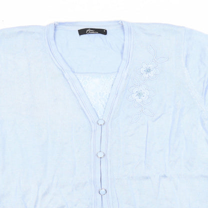 Womens UK Size M Bonmarché Blue Cardigan Jumper