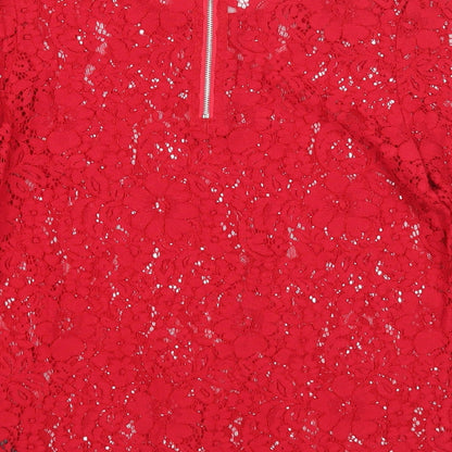Womens UK Size 8 New Look Red Basic Blouse