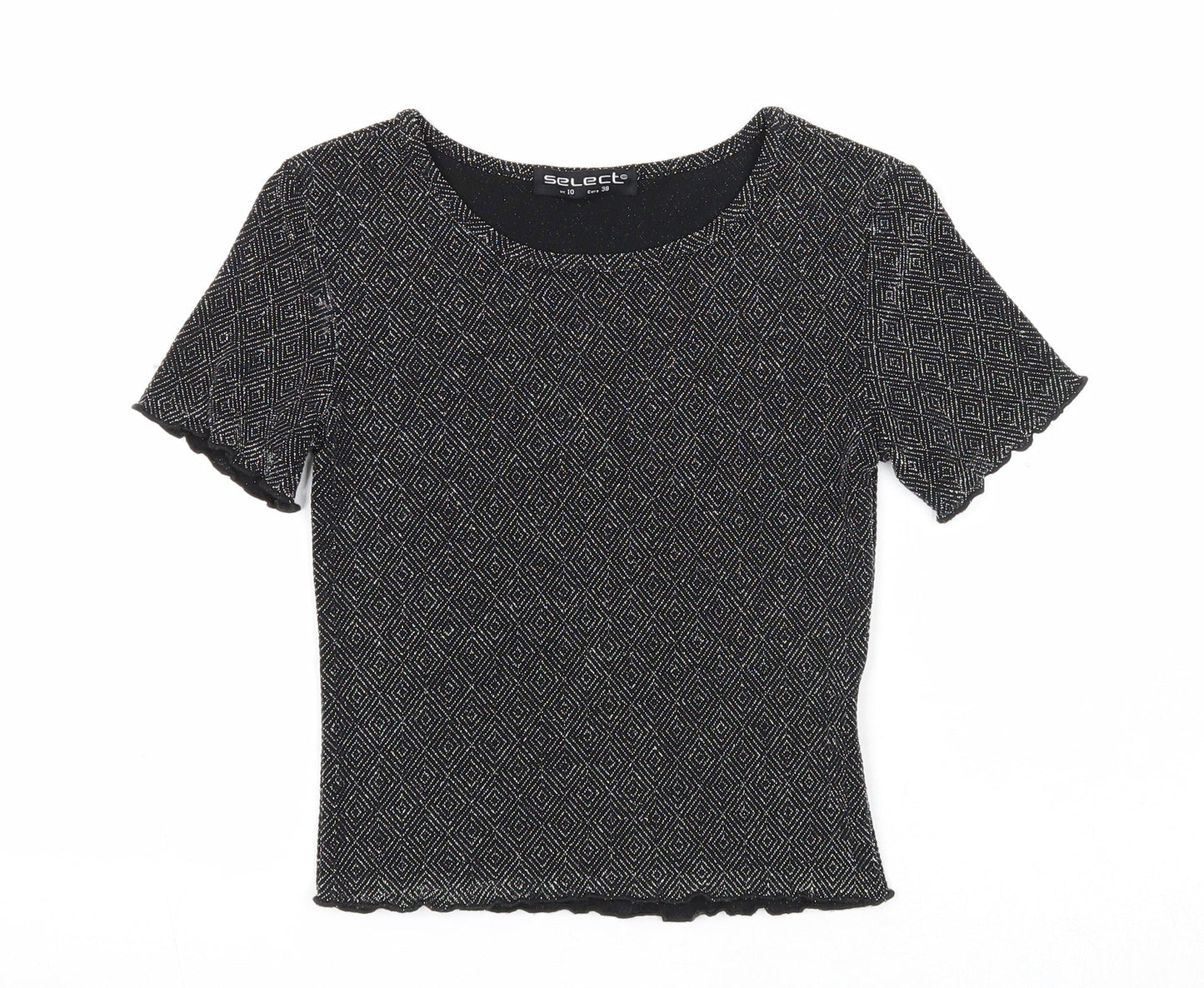 Womens UK Size 10 Select Black Basic T-Shirt