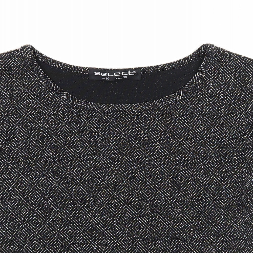 Womens UK Size 10 Select Black Basic T-Shirt