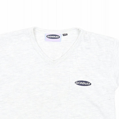 Donnay Boys Grey Polyester Basic T-Shirt Size 5-6 Years V-Neck Pullover