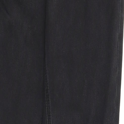 S.insay Womens Black Cotton Straight Jeans Size 12 Regular Zip