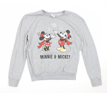 Womens UK Size 10 Disney Grey Pullover Sweatshirt