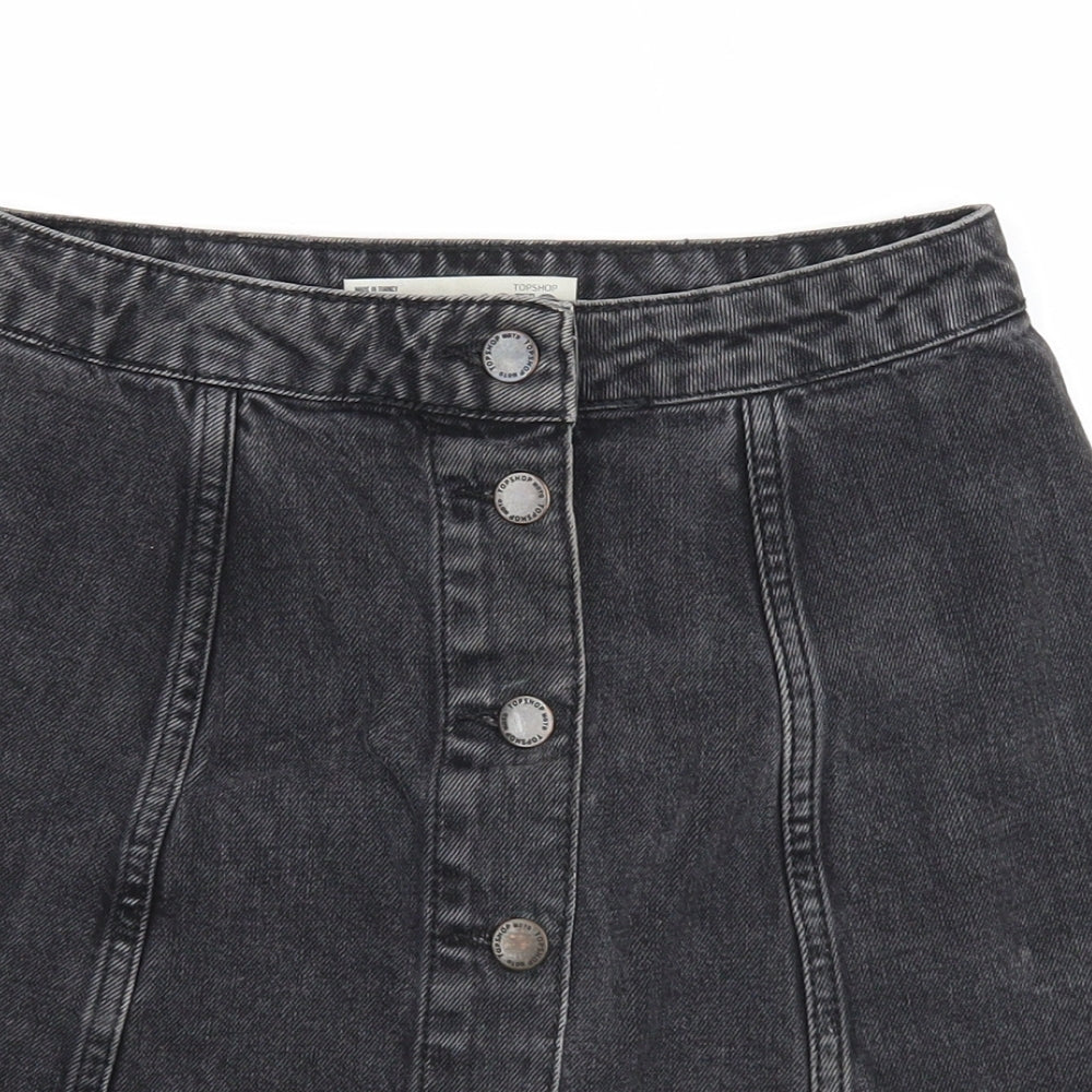 Womens UK Size 25 in Topshop A-Line Denim Skirt