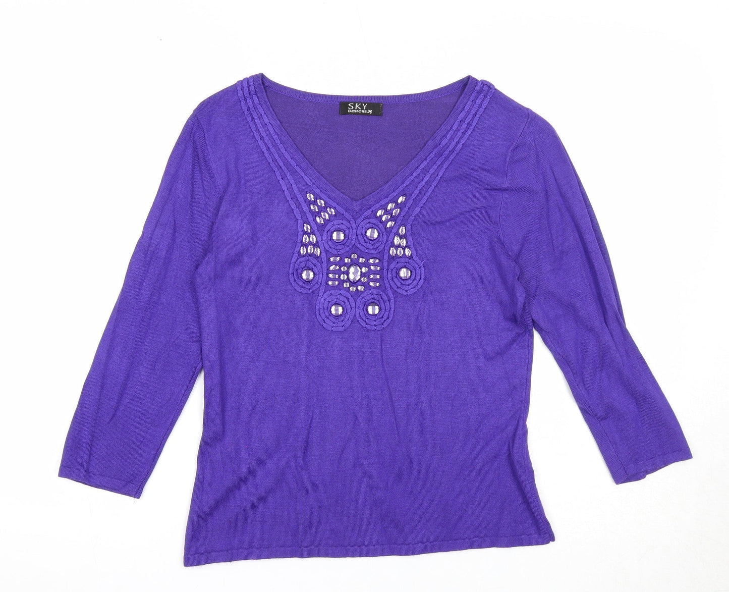 Womens UK Size 6 Sky Designs Purple Pullover Jumper