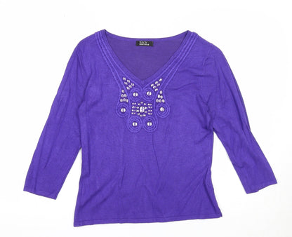 Womens UK Size 6 Sky Designs Purple Pullover Jumper