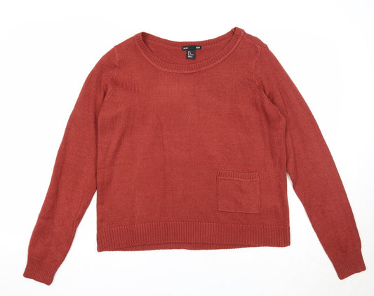 Womens UK Size L H&M Red Pullover Jumper