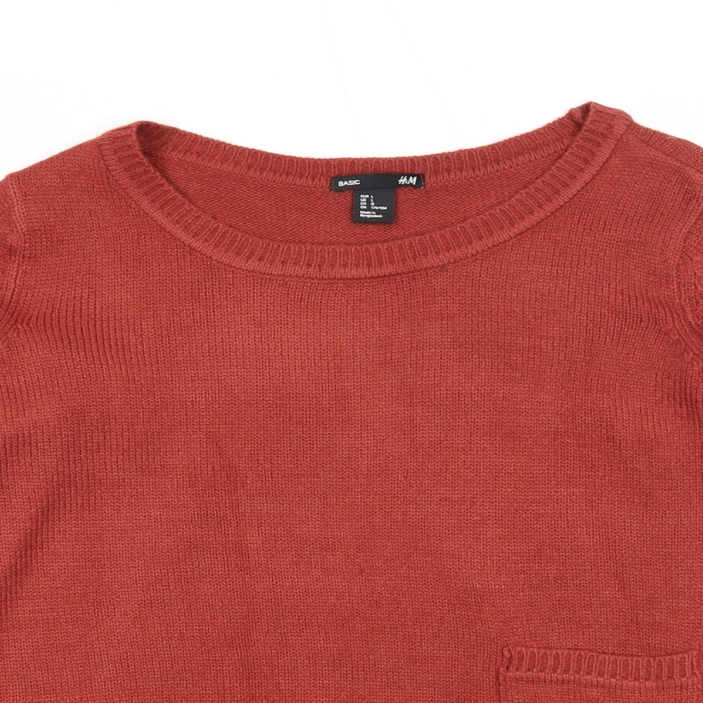 Womens UK Size L H&M Red Pullover Jumper