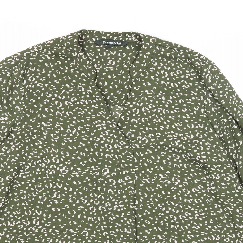 Womens UK Size 10 Bonmarché Green Basic Blouse