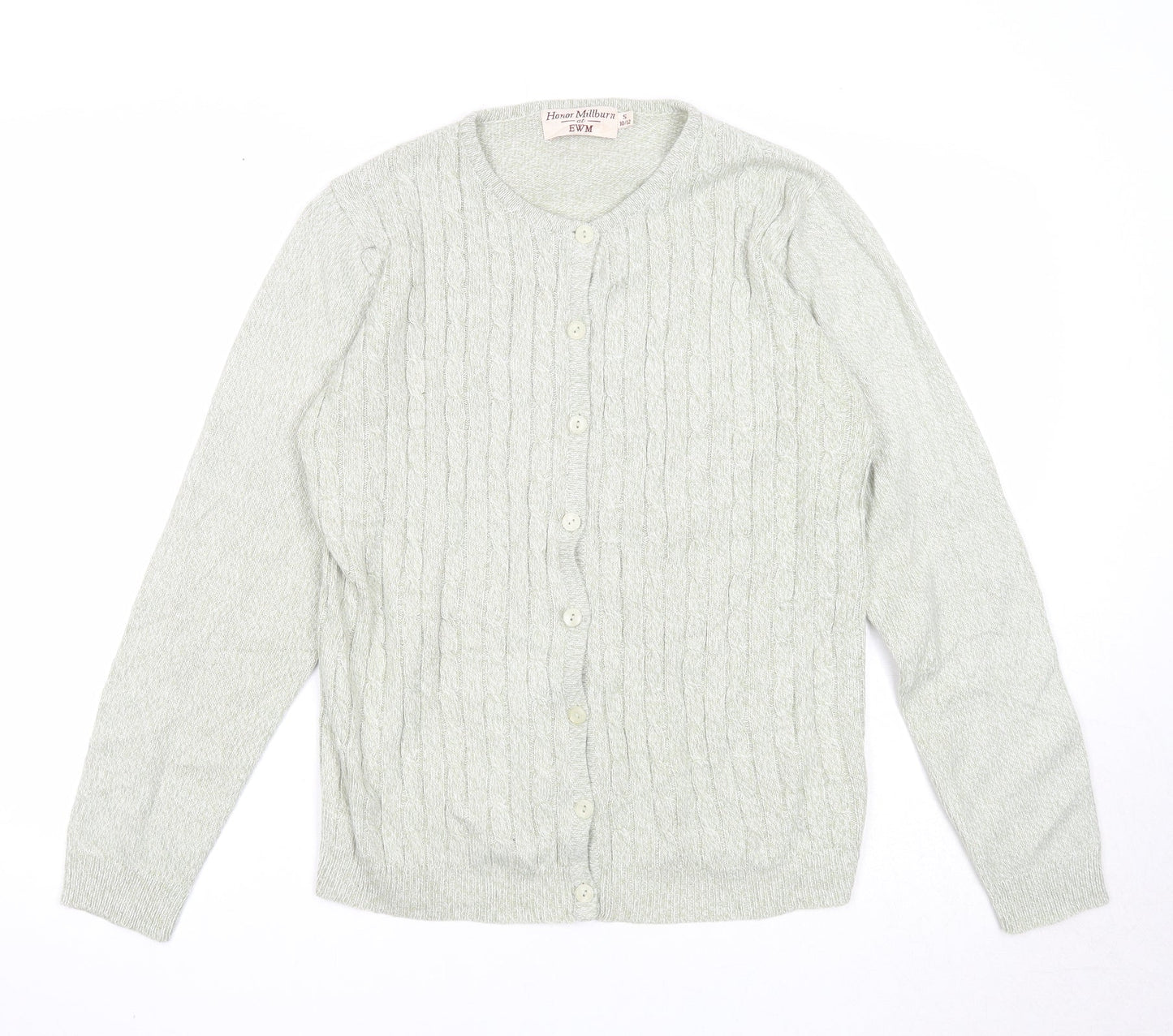 Womens UK Size 10 EWM Green Cardigan Jumper