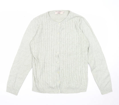Womens UK Size 10 EWM Green Cardigan Jumper