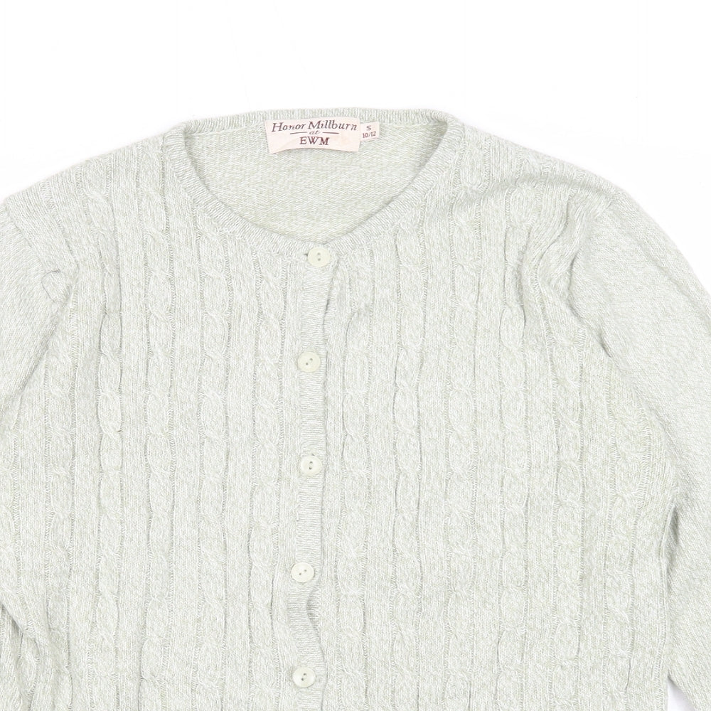 Womens UK Size 10 EWM Green Cardigan Jumper