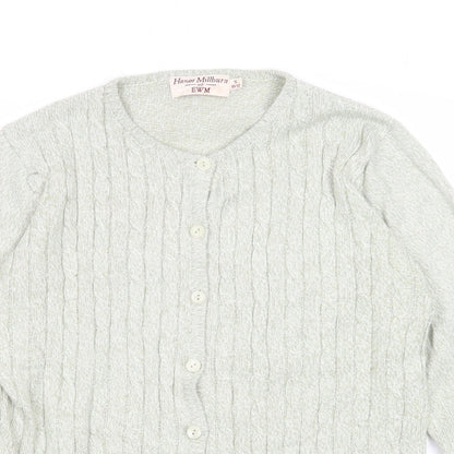 Womens UK Size 10 EWM Green Cardigan Jumper