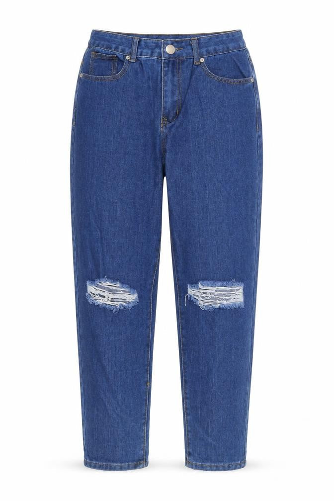 Womens UK Size 10 Boohoo Regular Fit Straight Blue Jeans