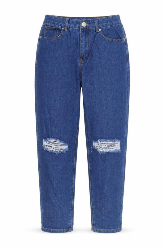 Womens UK Size 10 Boohoo Regular Fit Straight Blue Jeans