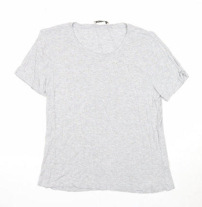 Womens UK Size L Oasis Grey Basic T-Shirt