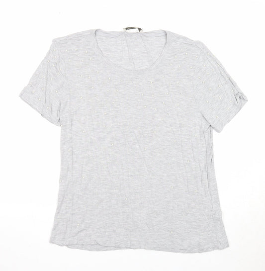 Womens UK Size L Oasis Grey Basic T-Shirt