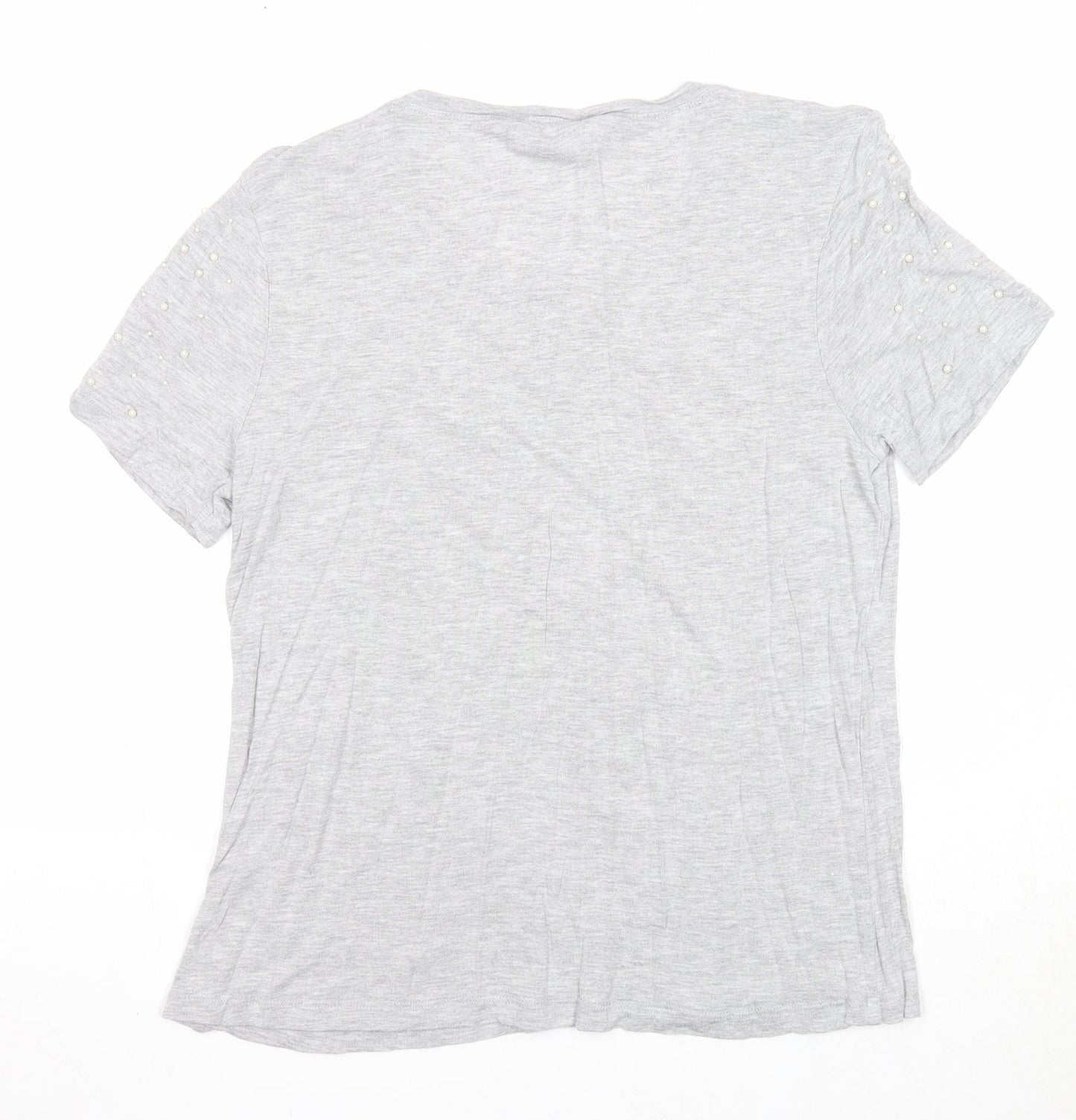 Womens UK Size L Oasis Grey Basic T-Shirt