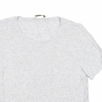 Womens UK Size L Oasis Grey Basic T-Shirt
