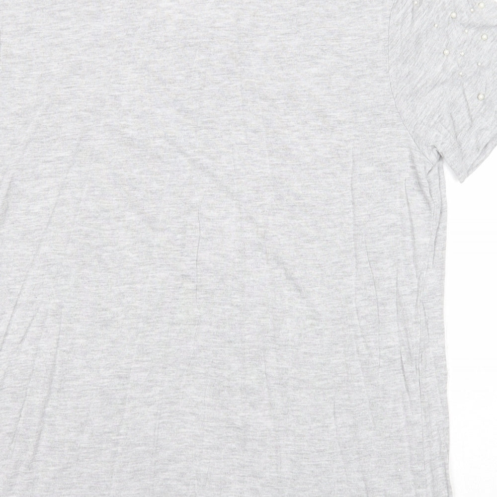 Womens UK Size L Oasis Grey Basic T-Shirt