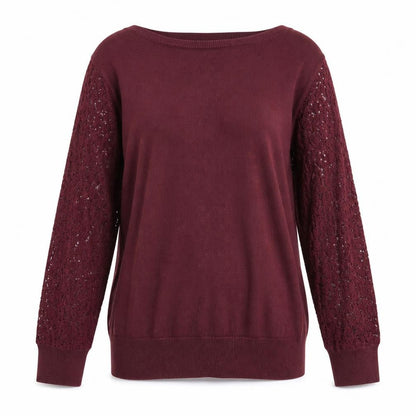 Roz & Ali Womens Purple Round Neck Cotton Pullover Jumper Size M