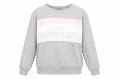 New Look Womens Grey Colourblock Polyester Pullover Sweatshirt Size 12 Pullover - Oh Hey Saturday