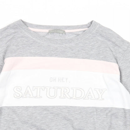 New Look Womens Grey Colourblock Polyester Pullover Sweatshirt Size 12 Pullover - Oh Hey Saturday