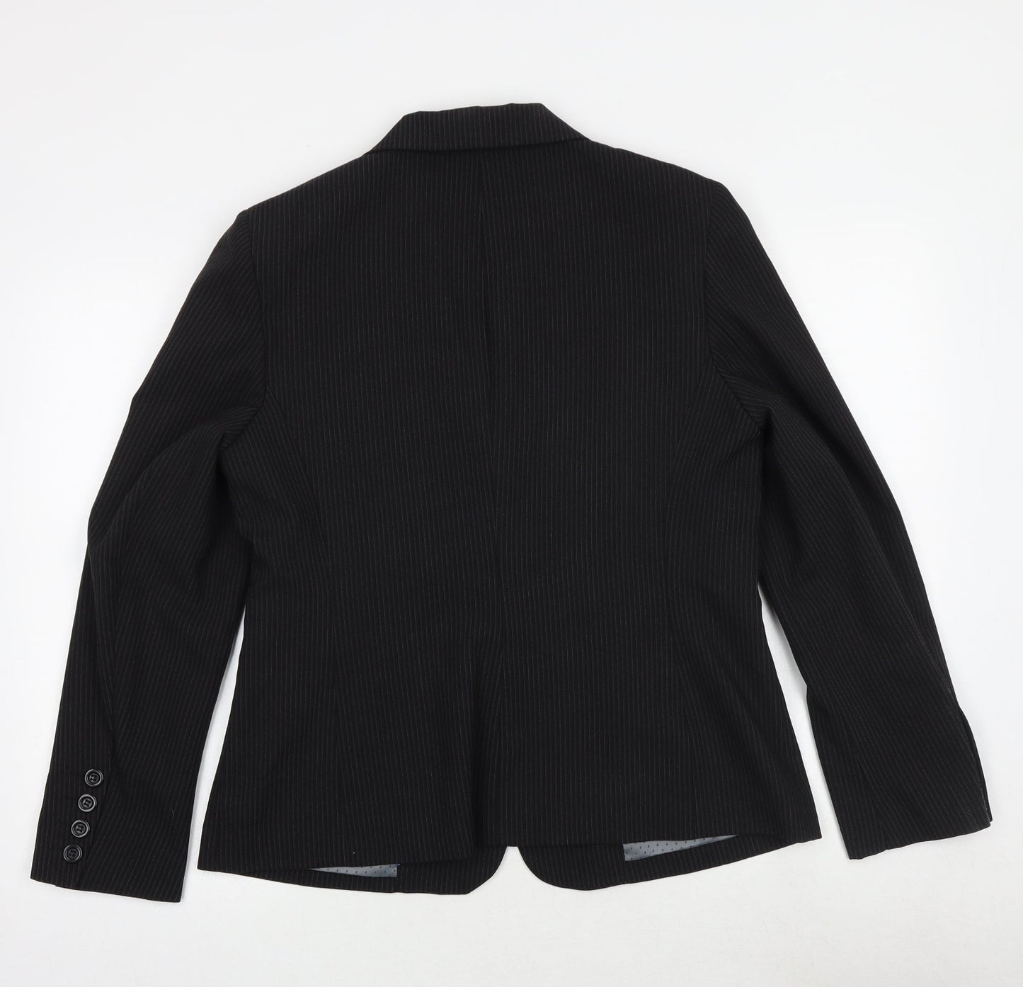 Autonomy Womens Black Striped Polyacrylate Fibre Jacket Suit Jacket Size 14