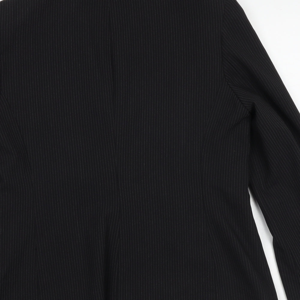 Autonomy Womens Black Striped Polyacrylate Fibre Jacket Suit Jacket Size 14