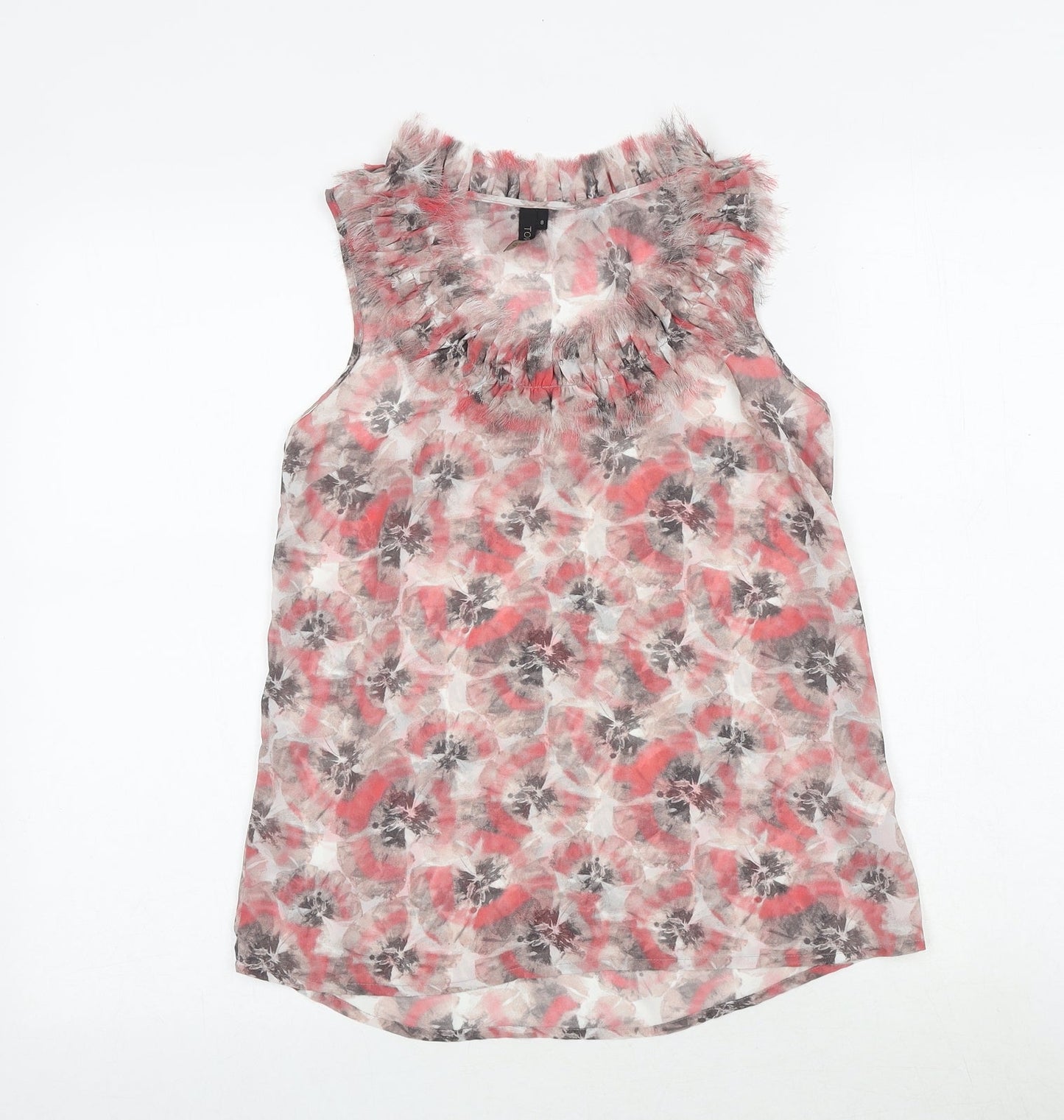 Womens UK Size 8 Topshop Pink Basic Tank