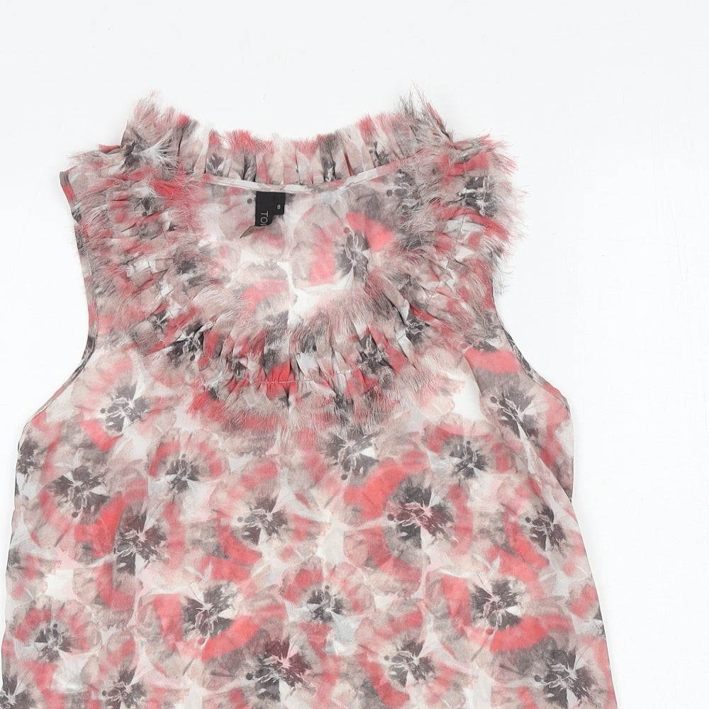 Womens UK Size 8 Topshop Pink Basic Tank