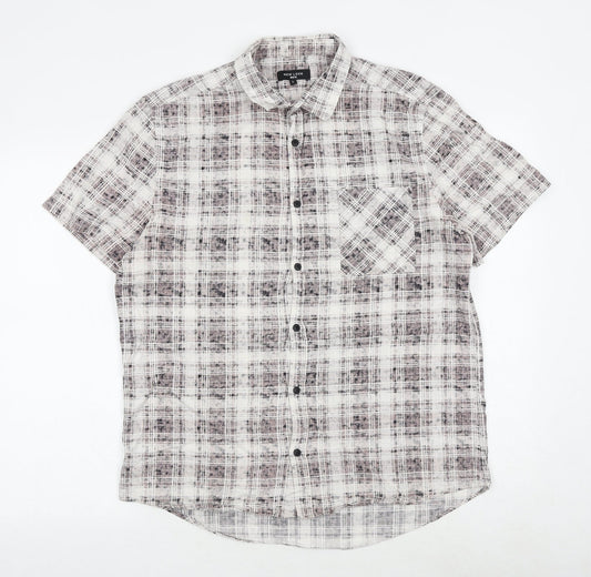 Mens UK Size L New Look Multicoloured  Button-Up Short Sleeve Casual Shirt