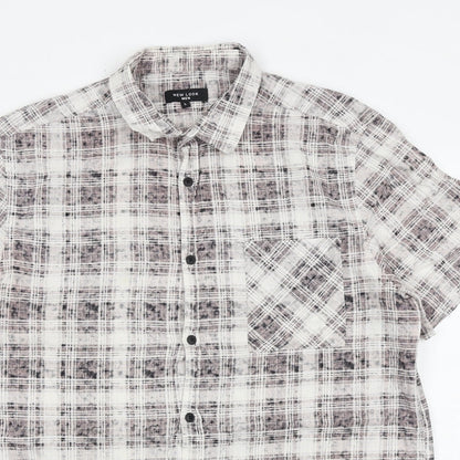 Mens UK Size L New Look Multicoloured  Button-Up Short Sleeve Casual Shirt