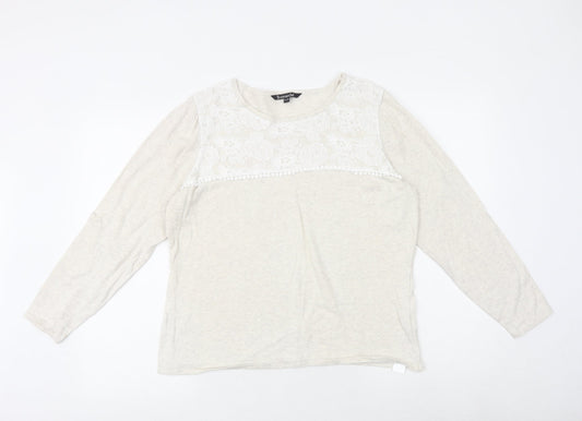 Womens UK Size 16 Bonmarché Beige Pullover Jumper