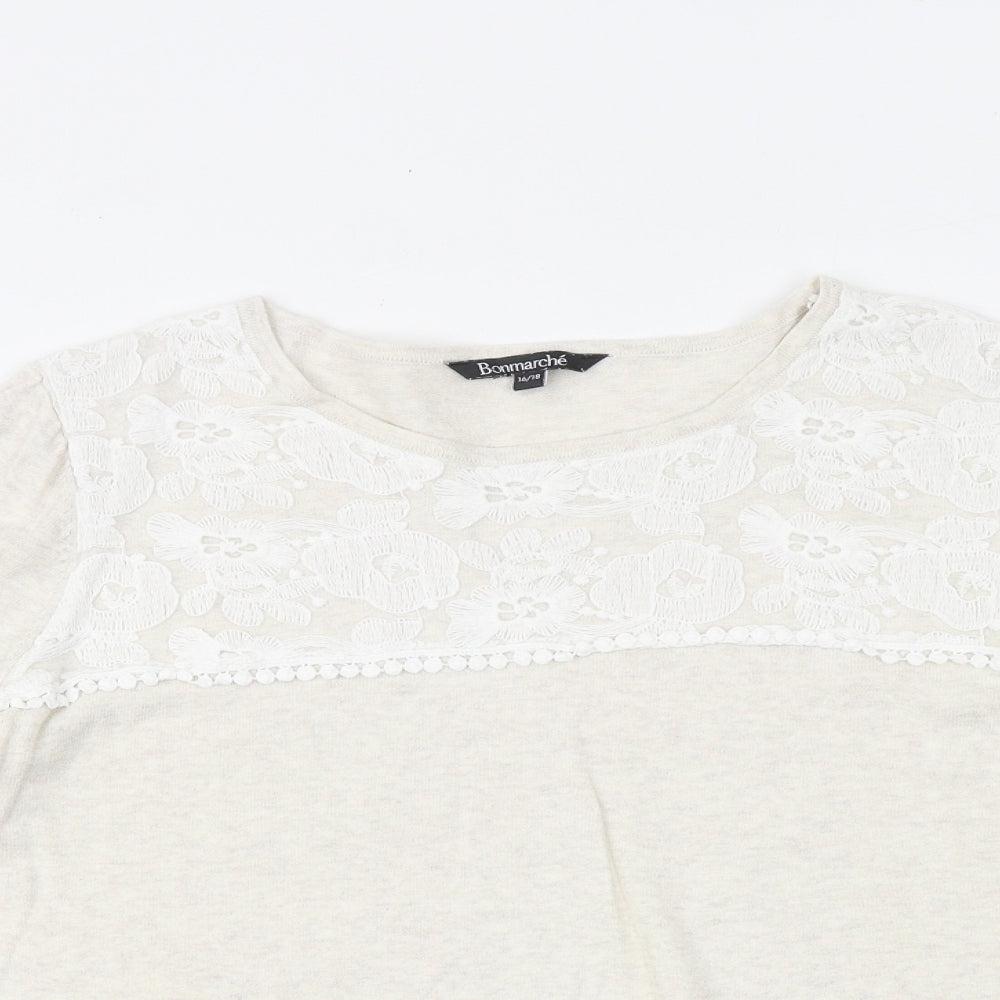Womens UK Size 16 Bonmarché Beige Pullover Jumper
