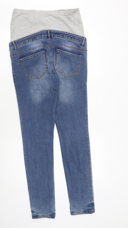 Mamalicious Womens Blue Cotton Skinny Jeans Size 35 in Regular