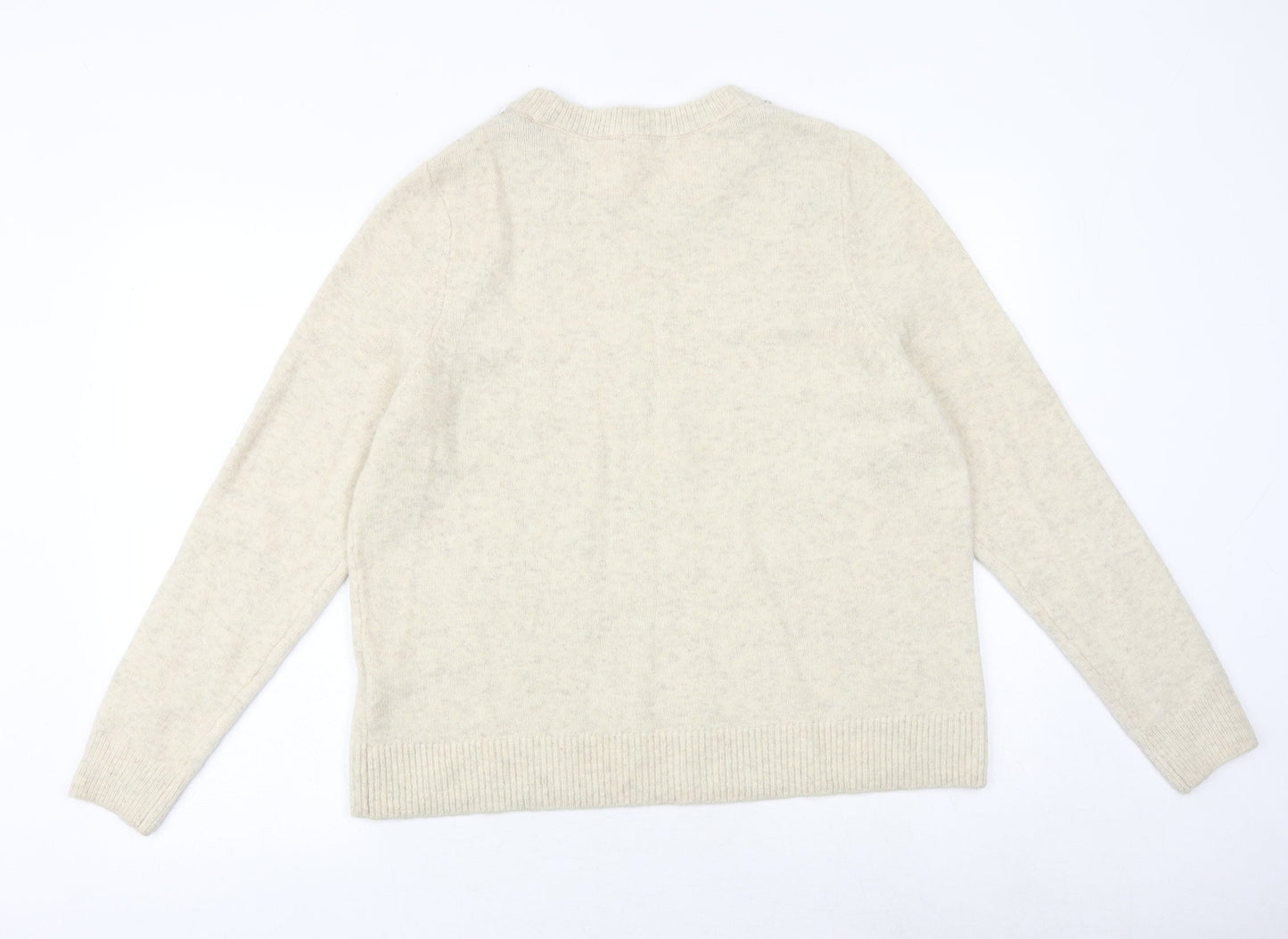 Womens UK Size L H&M Beige Pullover Jumper