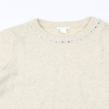 Womens UK Size L H&M Beige Pullover Jumper