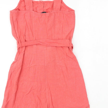 New Look Womens Pink Viscose Playsuit One-Piece Size 6 Button