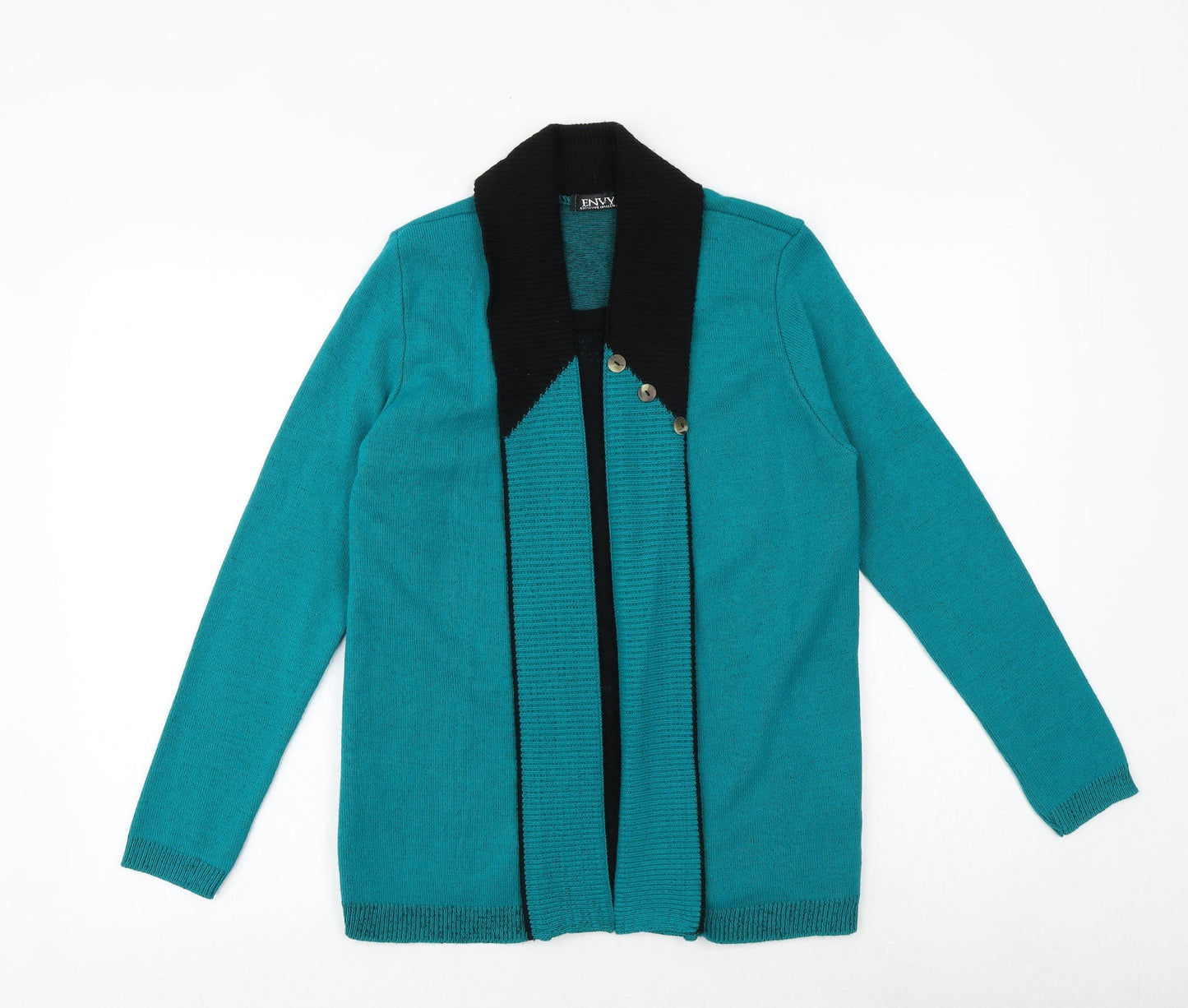 Envy Womens Silver Collared Acrylic Cardigan Jumper Size S - Size S-M