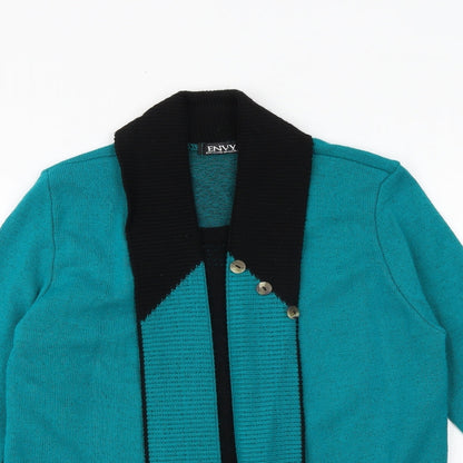 Envy Womens Silver Collared Acrylic Cardigan Jumper Size S - Size S-M