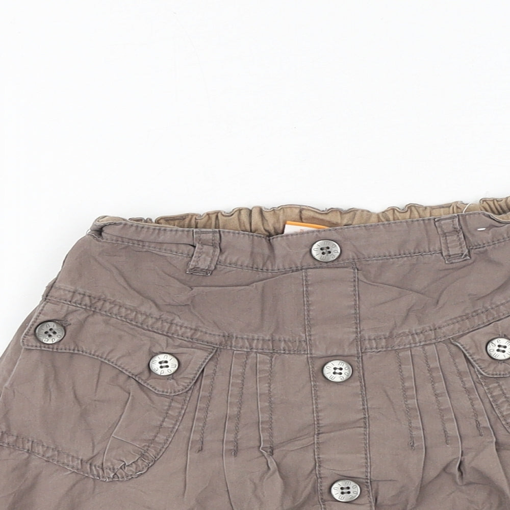 MINIMODE Girls Brown 100% Cotton A-Line Skirt Size 5-6 Years Regular Button