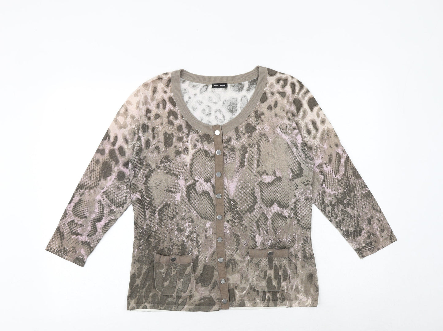 Womens UK Size 12 Gerry Weber Brown Cardigan Jumper