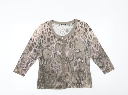 Womens UK Size 12 Gerry Weber Brown Cardigan Jumper