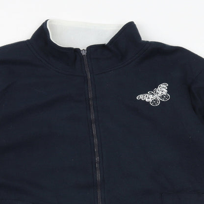 Damart Womens Blue Jacket Size M Zip - Butterfly Print
