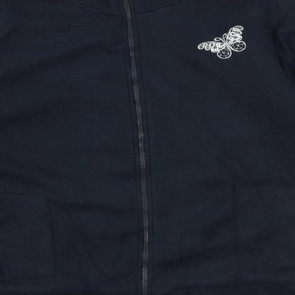 Damart Womens Blue Jacket Size M Zip - Butterfly Print