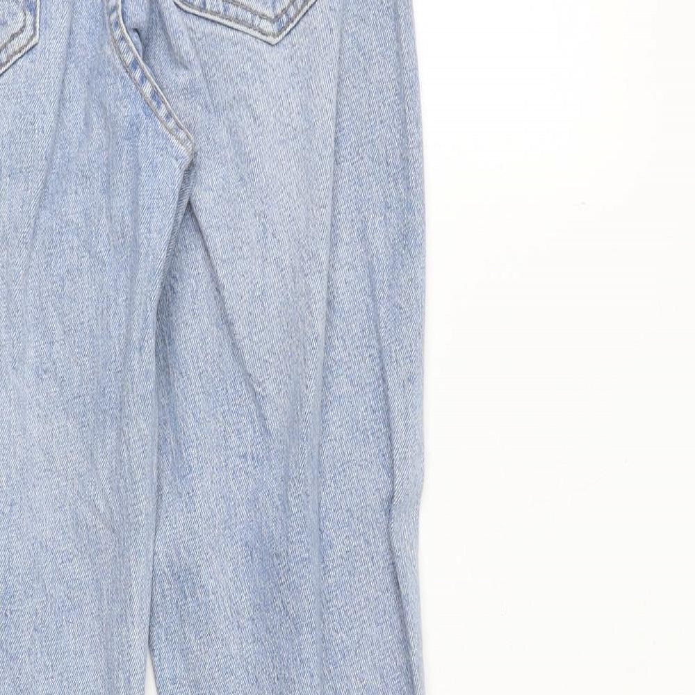 Topshop Womens Blue Cotton Straight Jeans Size 26 in Regular Zip