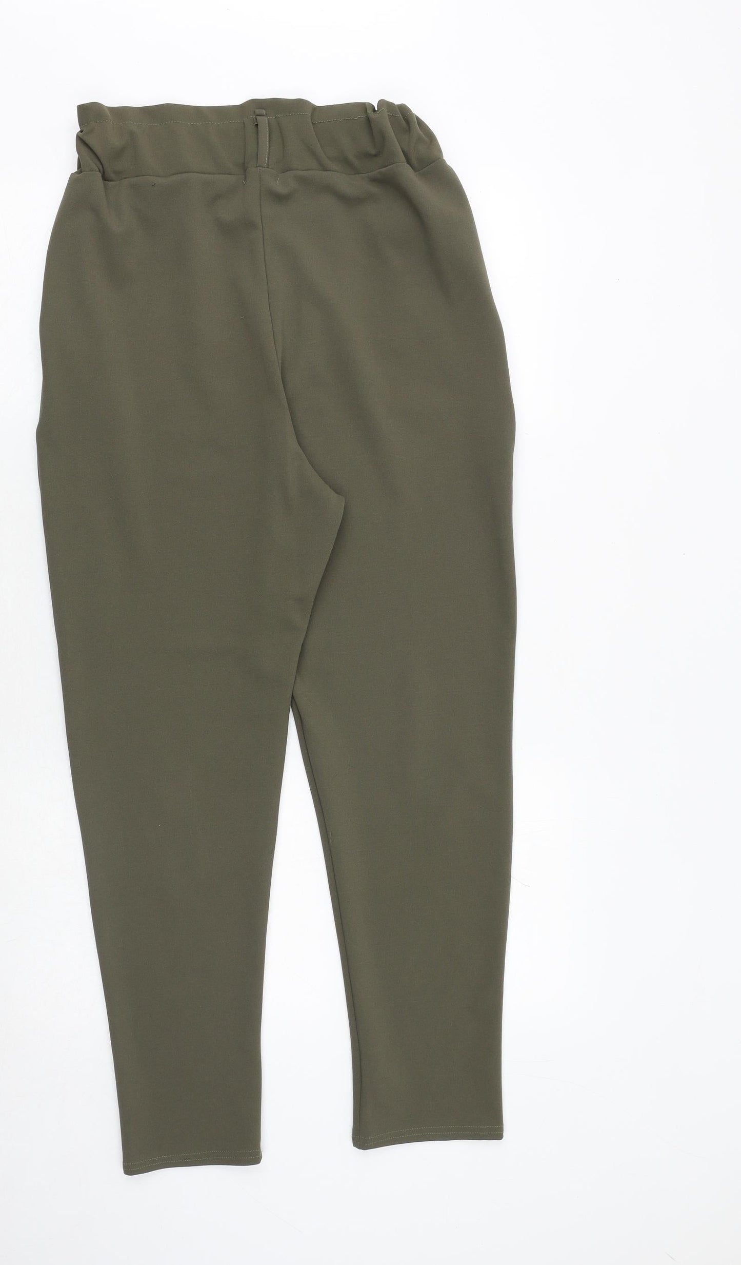 Spotted Womens Green Polyester Trousers Size 10 Regular Zip