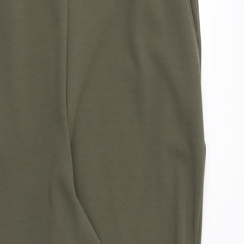 Spotted Womens Green Polyester Trousers Size 10 Regular Zip