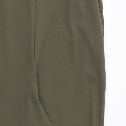 Spotted Womens Green Polyester Trousers Size 10 Regular Zip